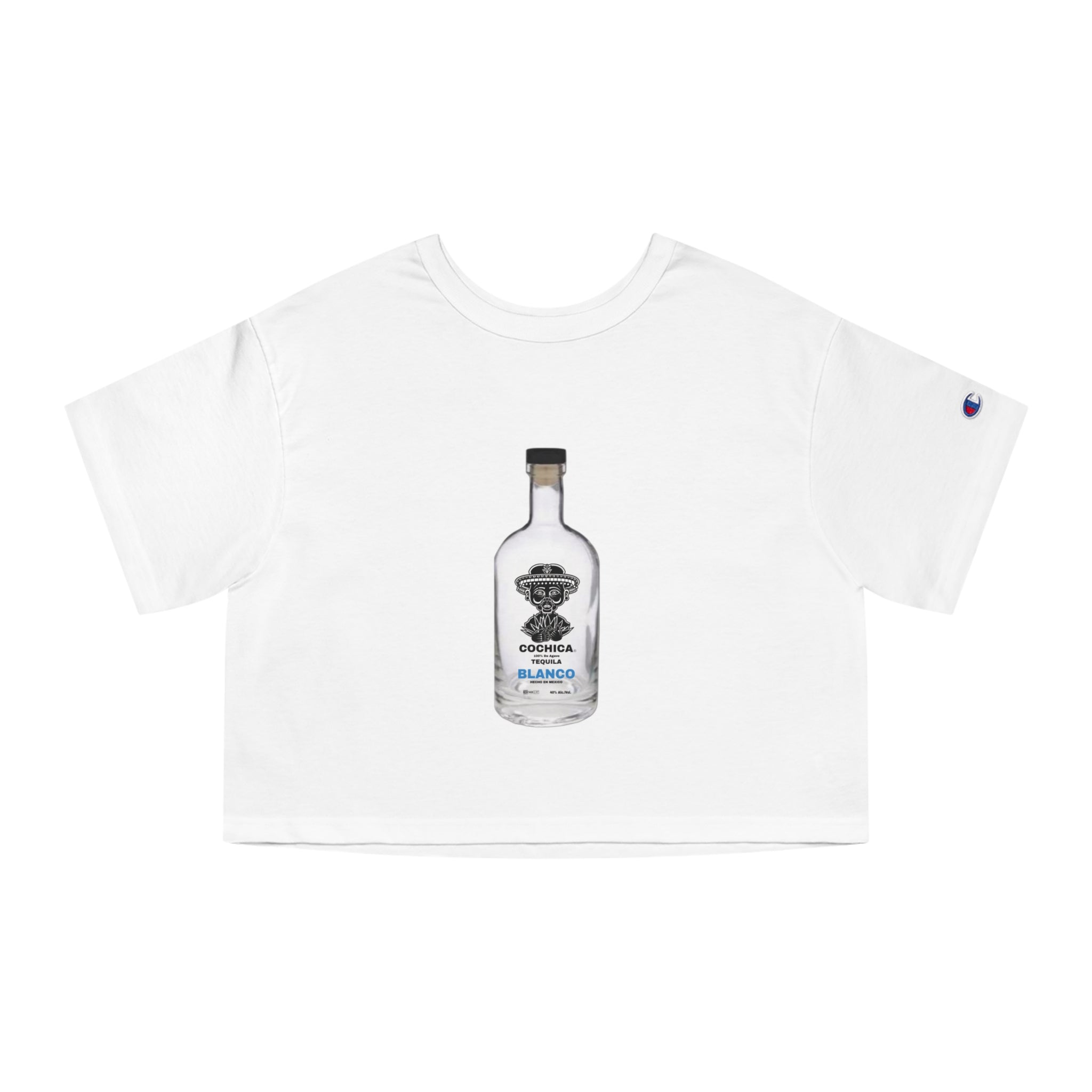 Blanco Tequila Bottle Graphic Crop Tee | Cropped T-Shirt