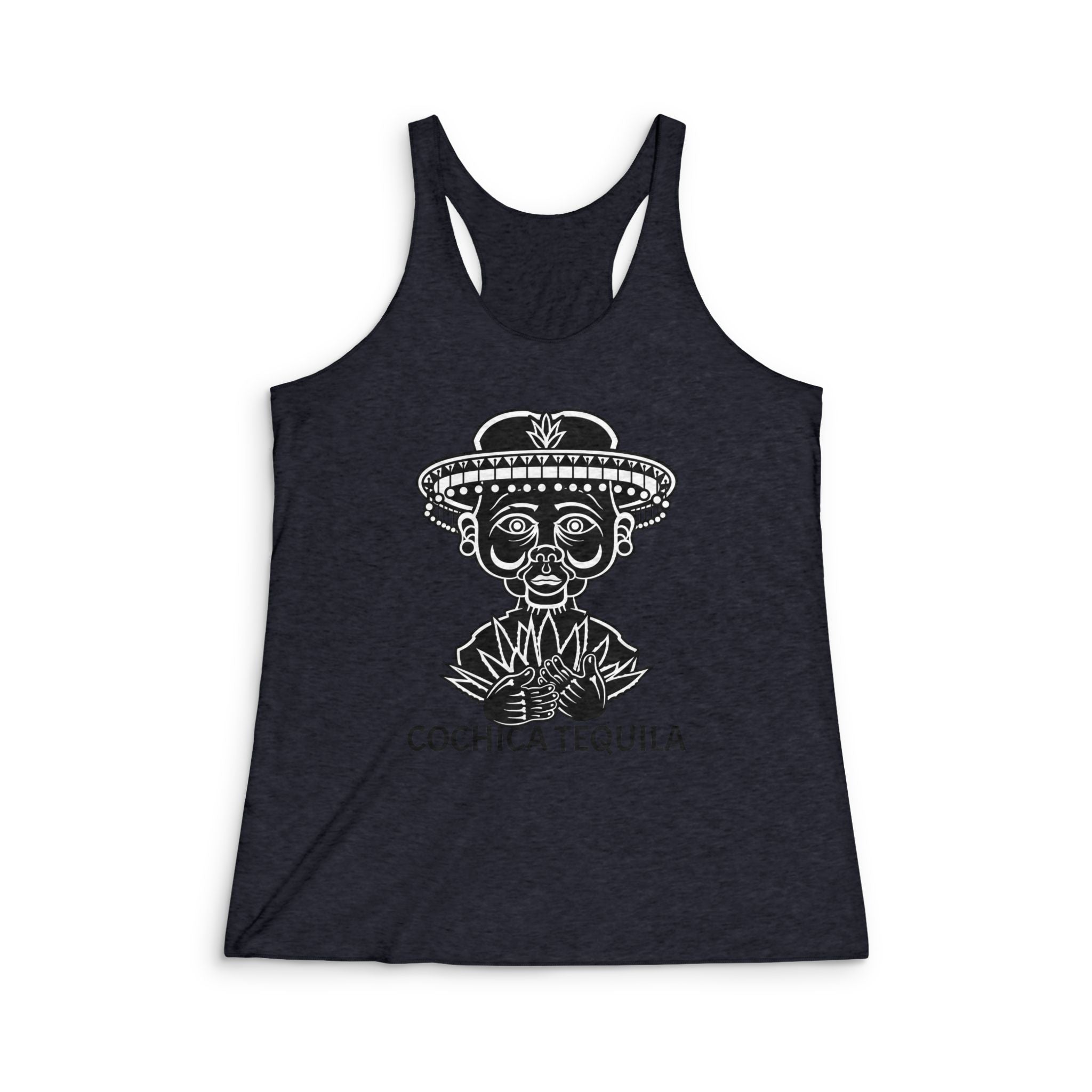 Cochica Tequila Artwork Agave Skull Racerback Tank
