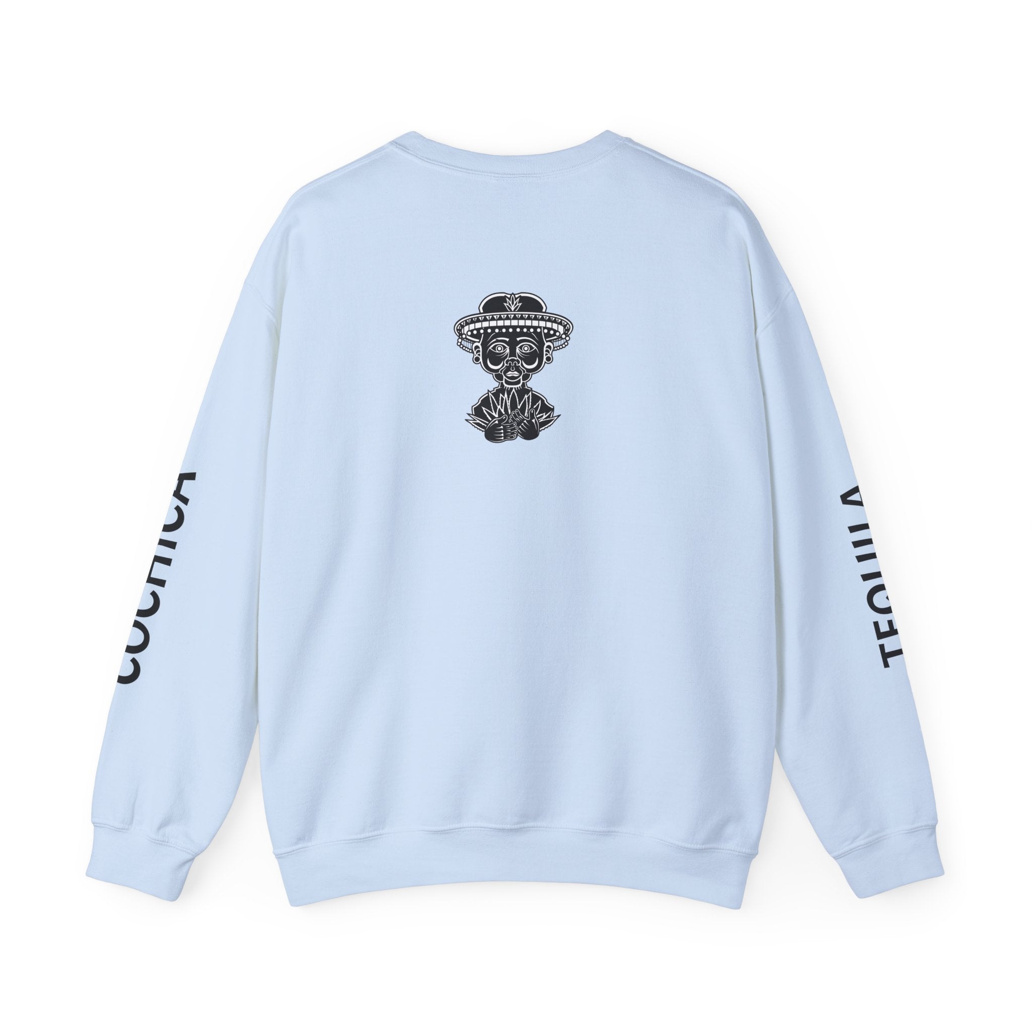 Founder Crewneck Sweatshirt | Tequila Sleeve Graphic, Day of the Dead Back Art