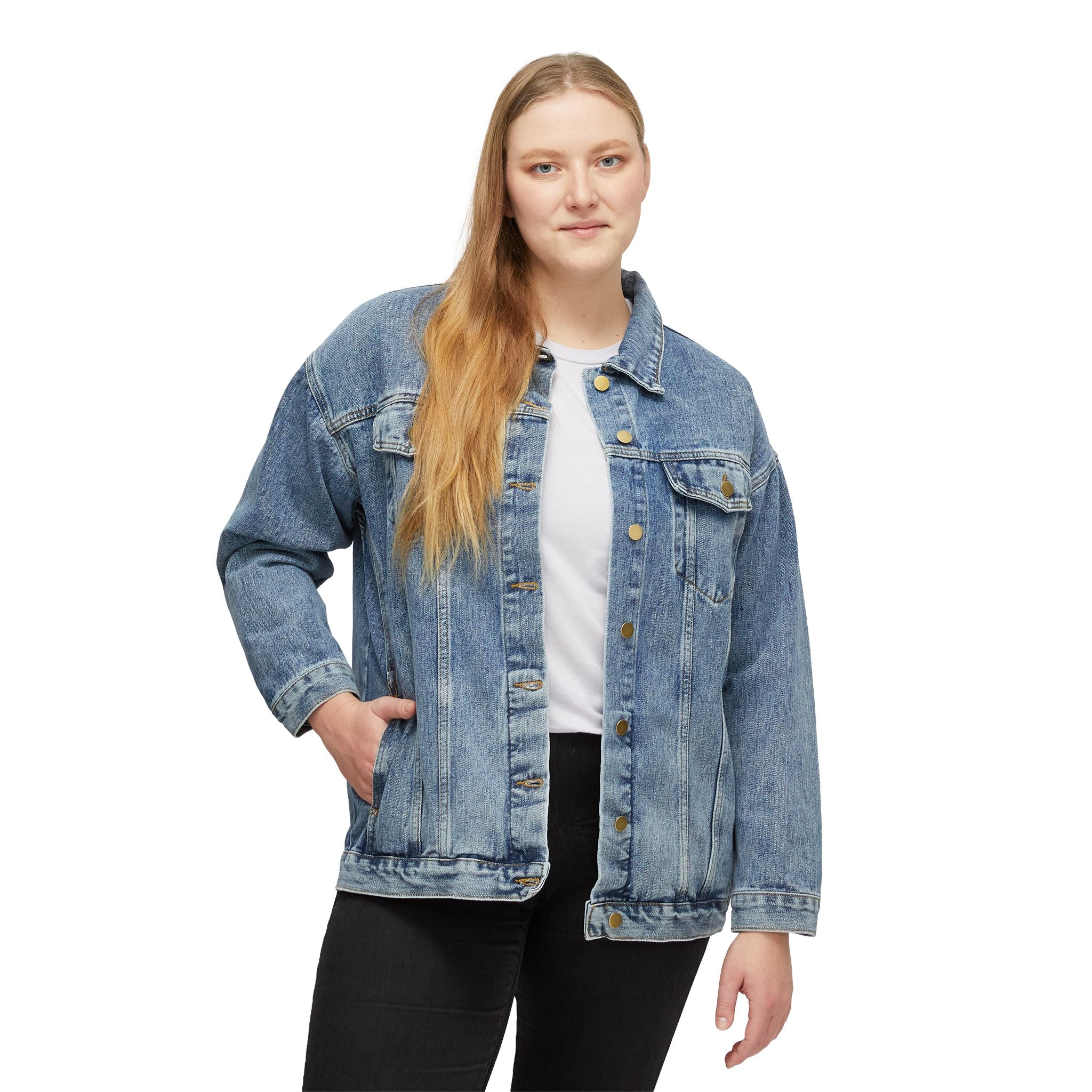Cochica Art Heart Denim Jacket | Embroidered Back Graphic