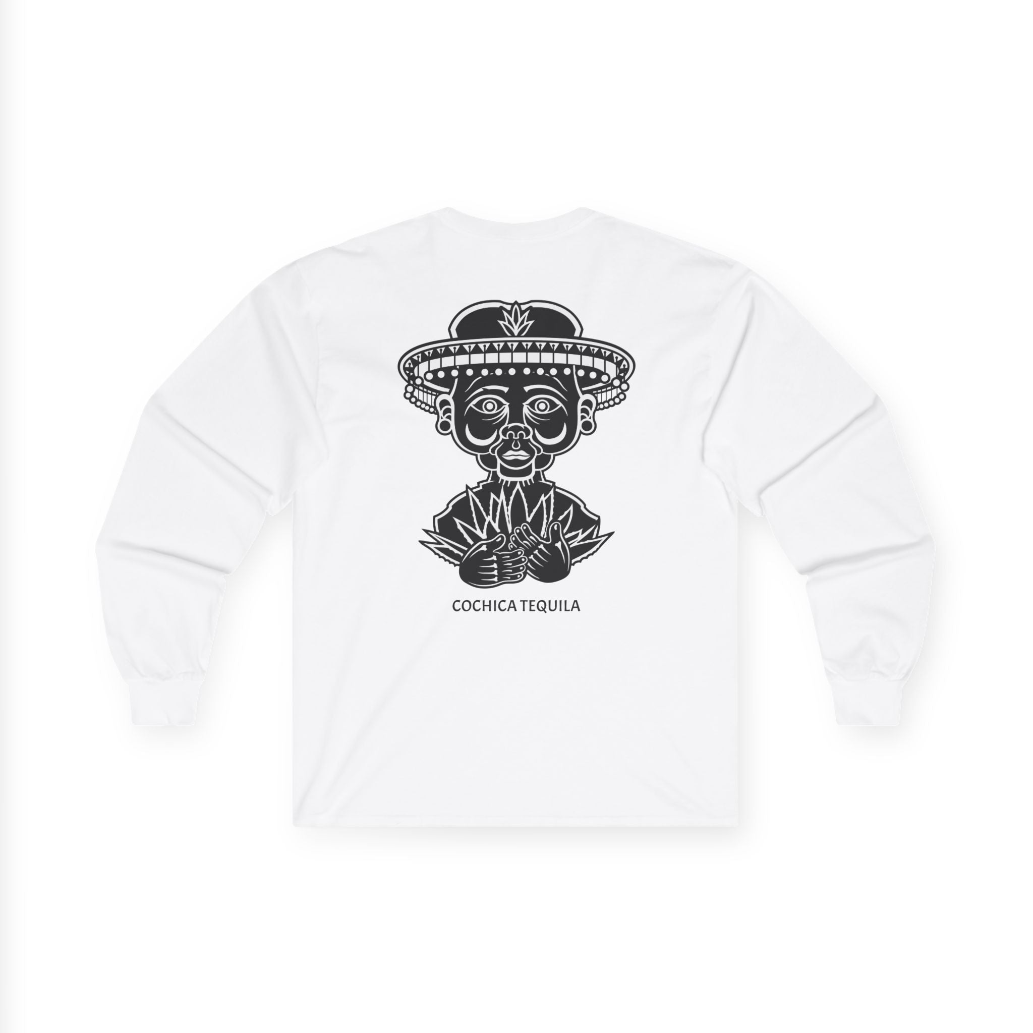 God Loves Spirits Long Sleeve Tee | Day of the Dead Tequila Skull Back Design