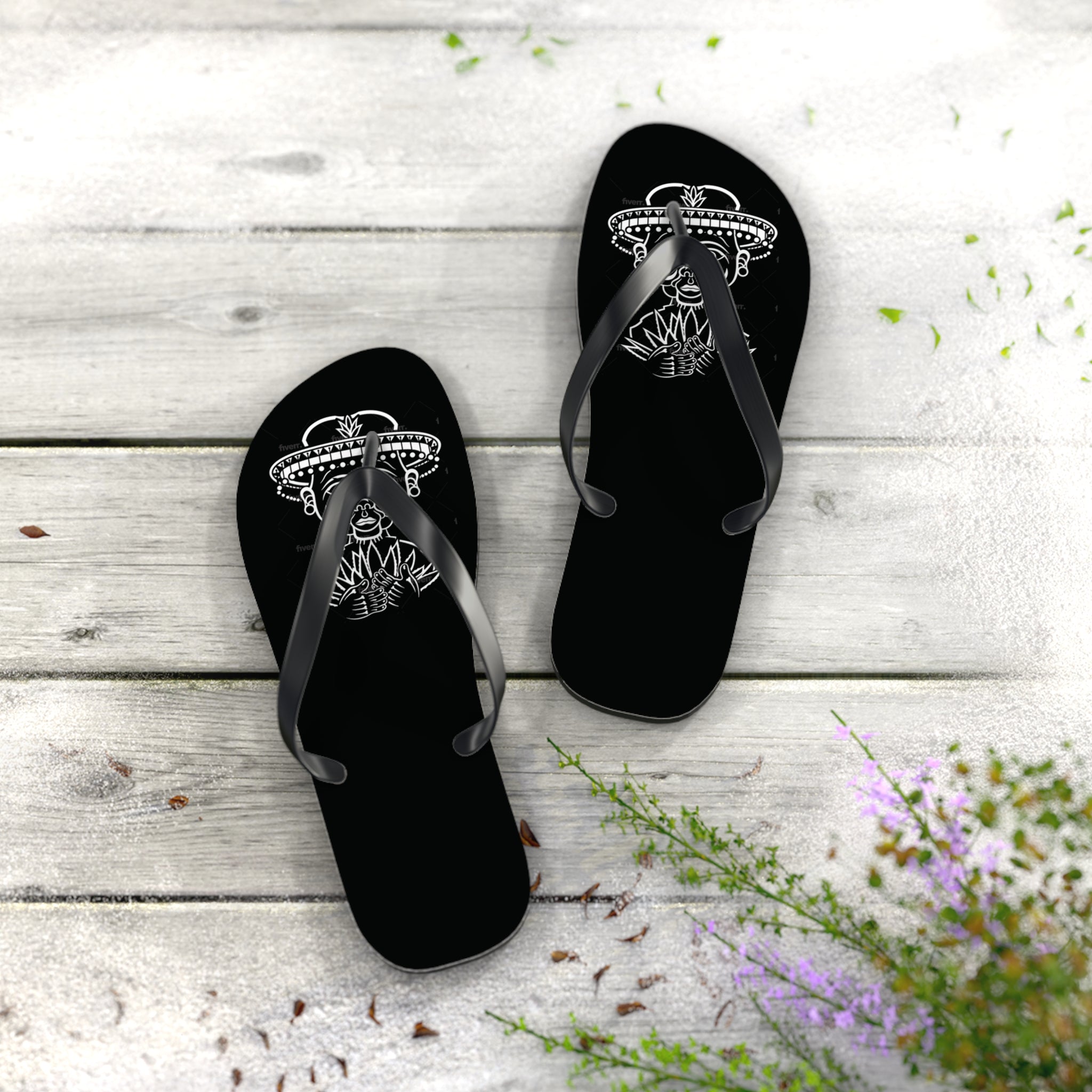 Classic Crown Graphic Flip Flops — 'Don’t Hide Your Glove' Printed Sandals