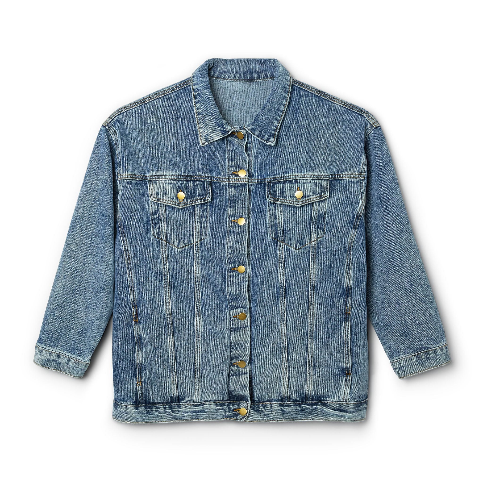 Cochica Art Heart Denim Jacket | Embroidered Back Graphic