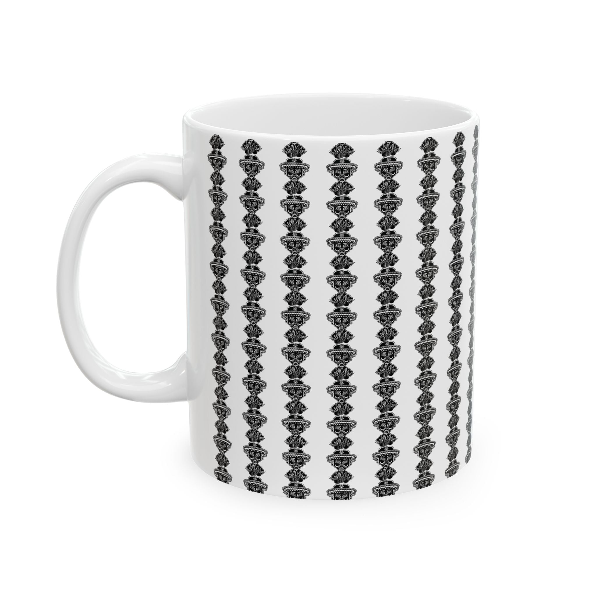 Vertical Cochica Artwork Pattern Mug | Ceramic Coffee Cup