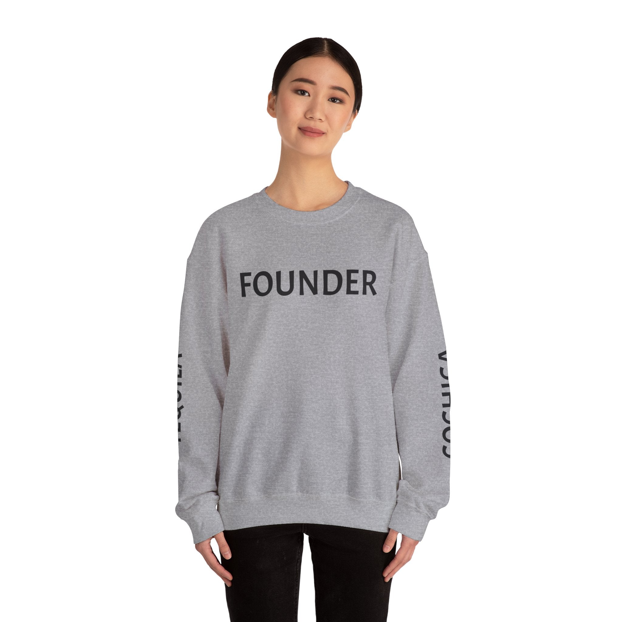 Founder Crewneck Sweatshirt | Tequila Sleeve Graphic, Day of the Dead Back Art