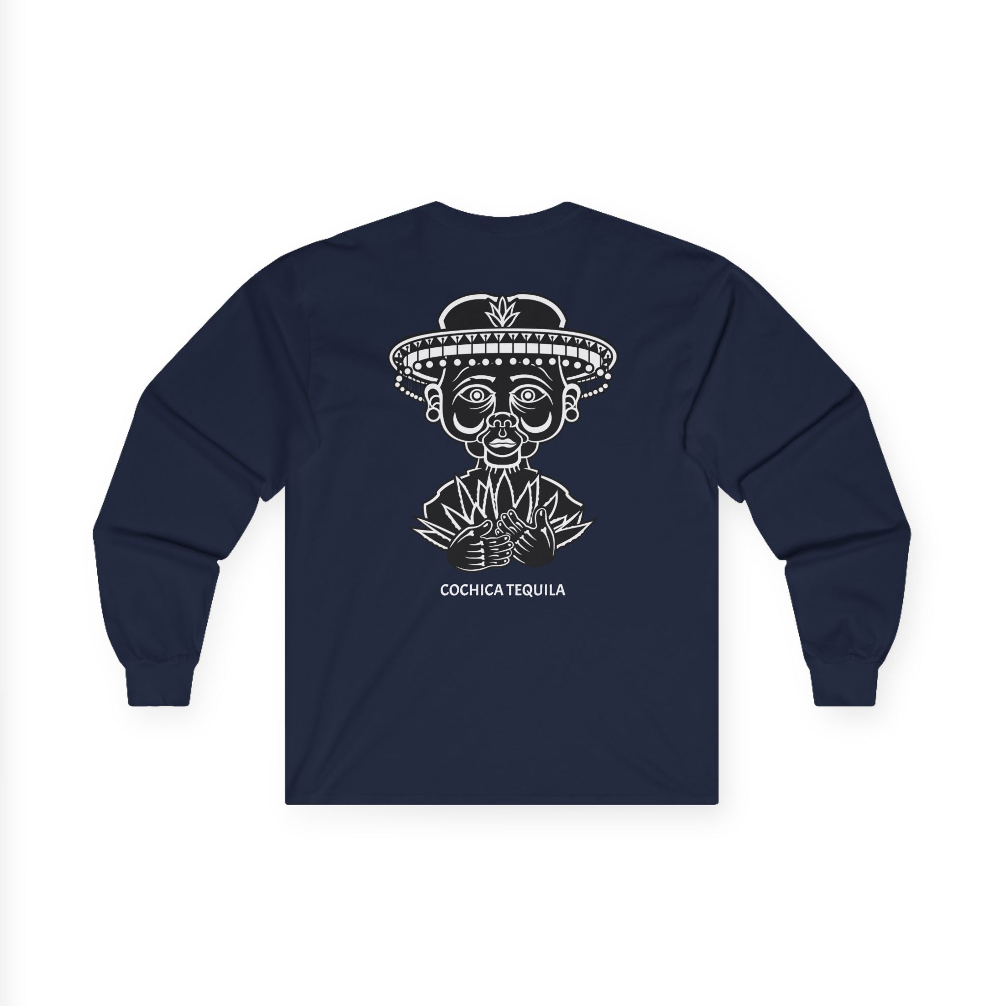 God Loves Spirits Long Sleeve Tee | Day of the Dead Tequila Skull Back Design