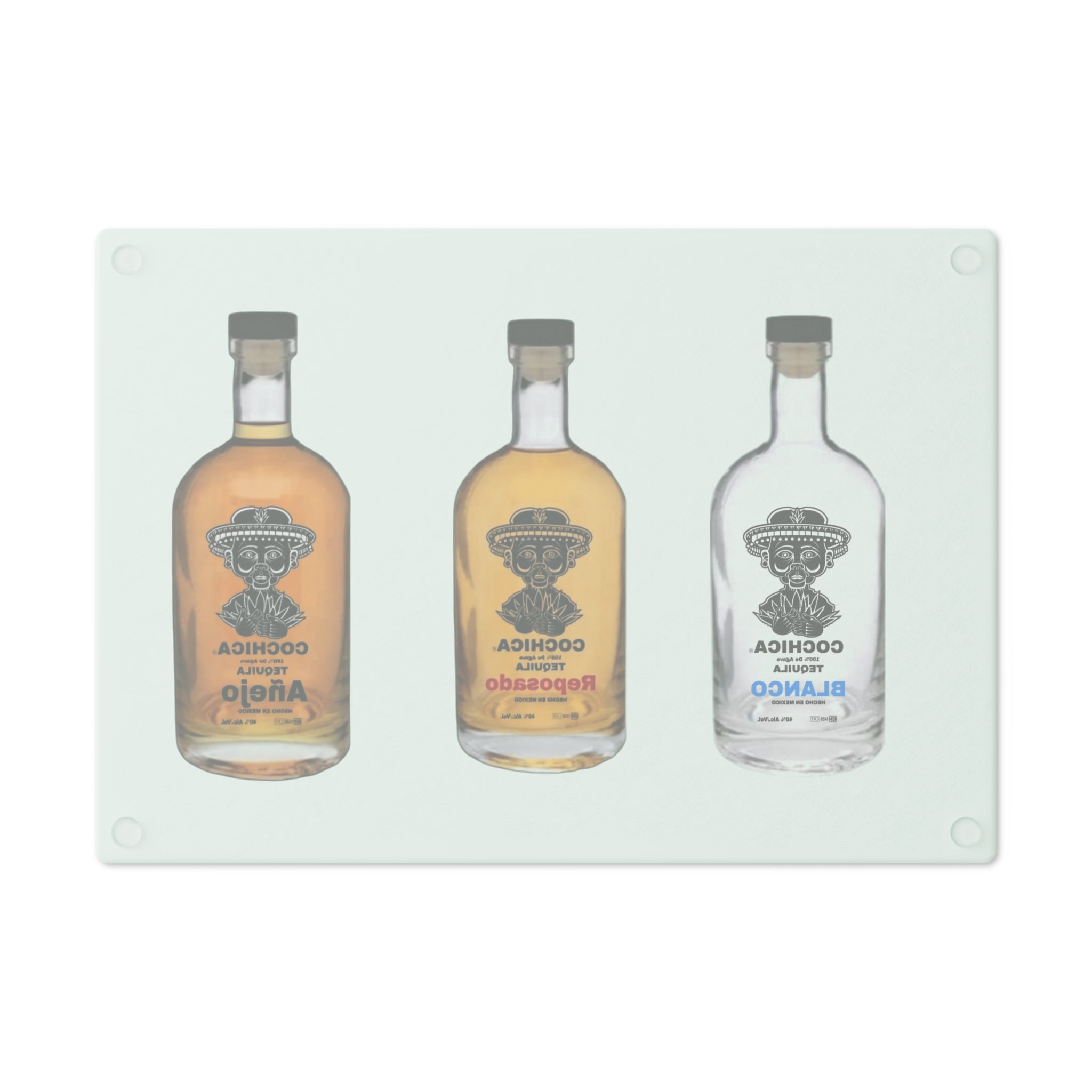 Tequila Bottle Trio Cutting Board | Glass Chopping Board, Bar Kitchen Decor