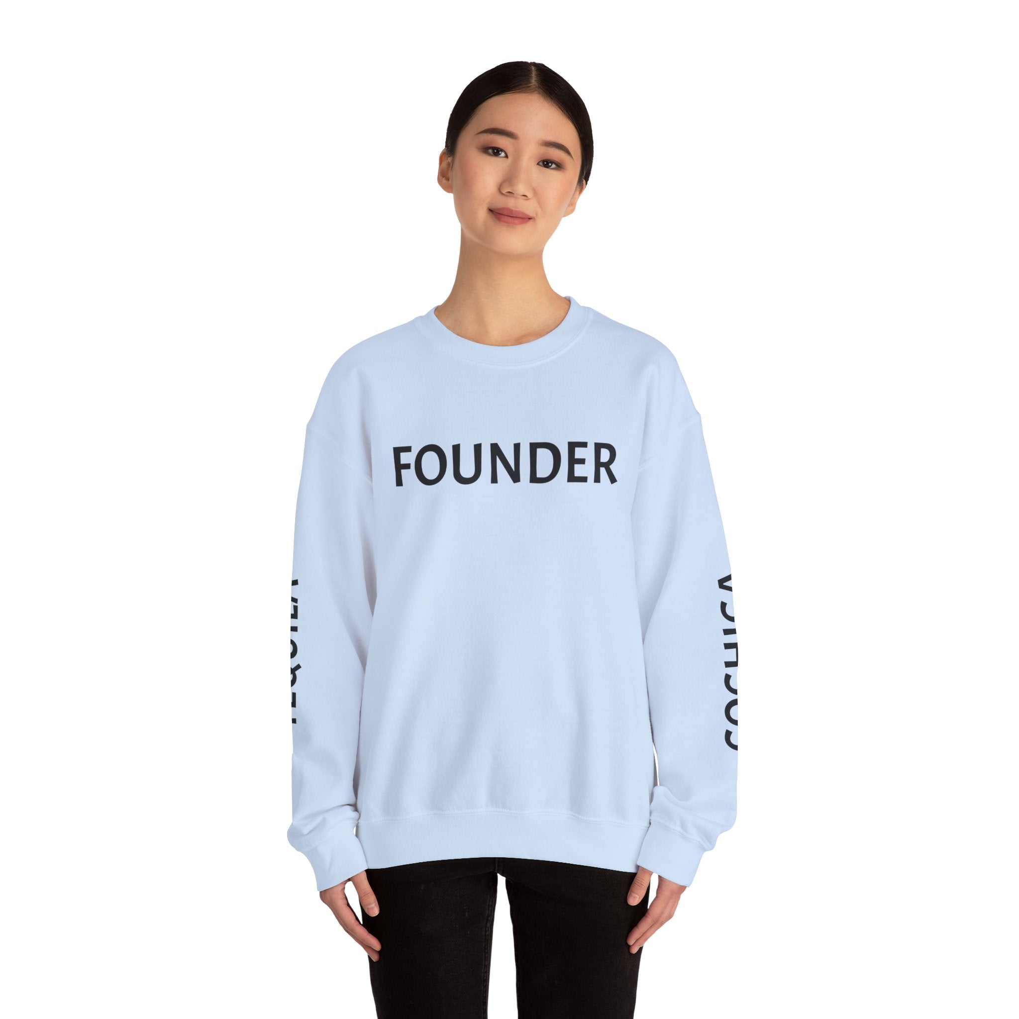 Founder Crewneck Sweatshirt | Tequila Sleeve Graphic, Day of the Dead Back Art