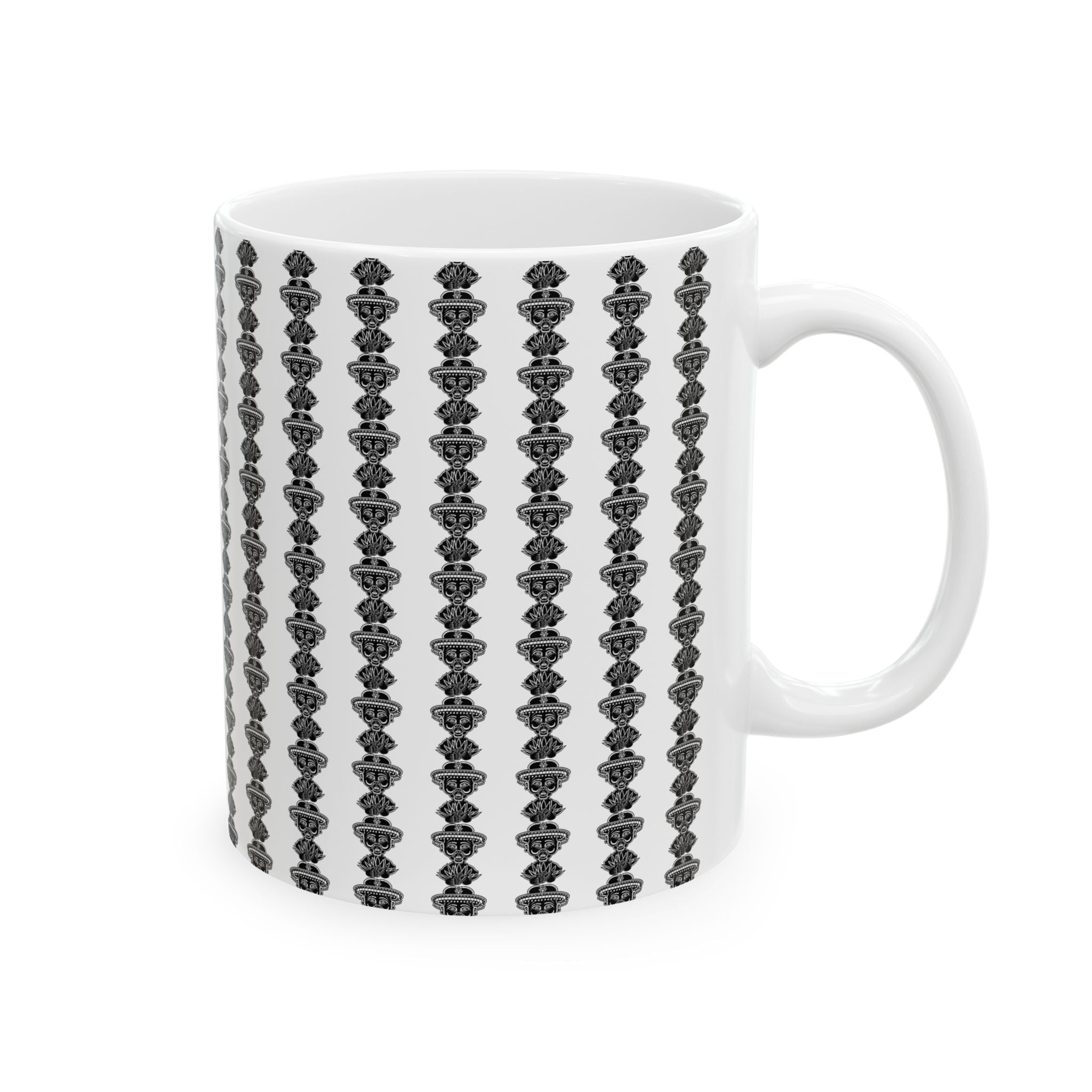 Vertical Cochica Artwork Pattern Mug | Ceramic Coffee Cup