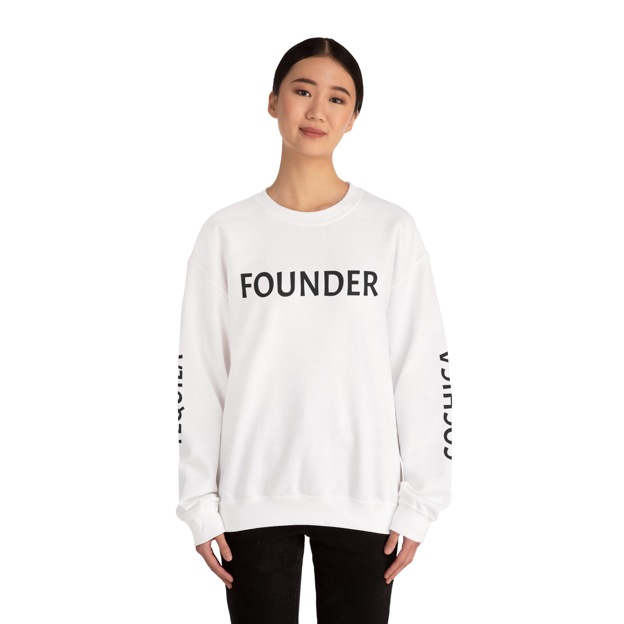 Founder Crewneck Sweatshirt | Tequila Sleeve Graphic, Day of the Dead Back Art
