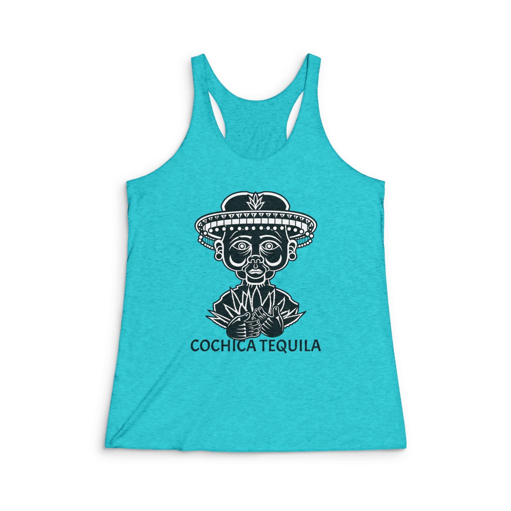 Cochica Tequila Artwork Agave Skull Racerback Tank