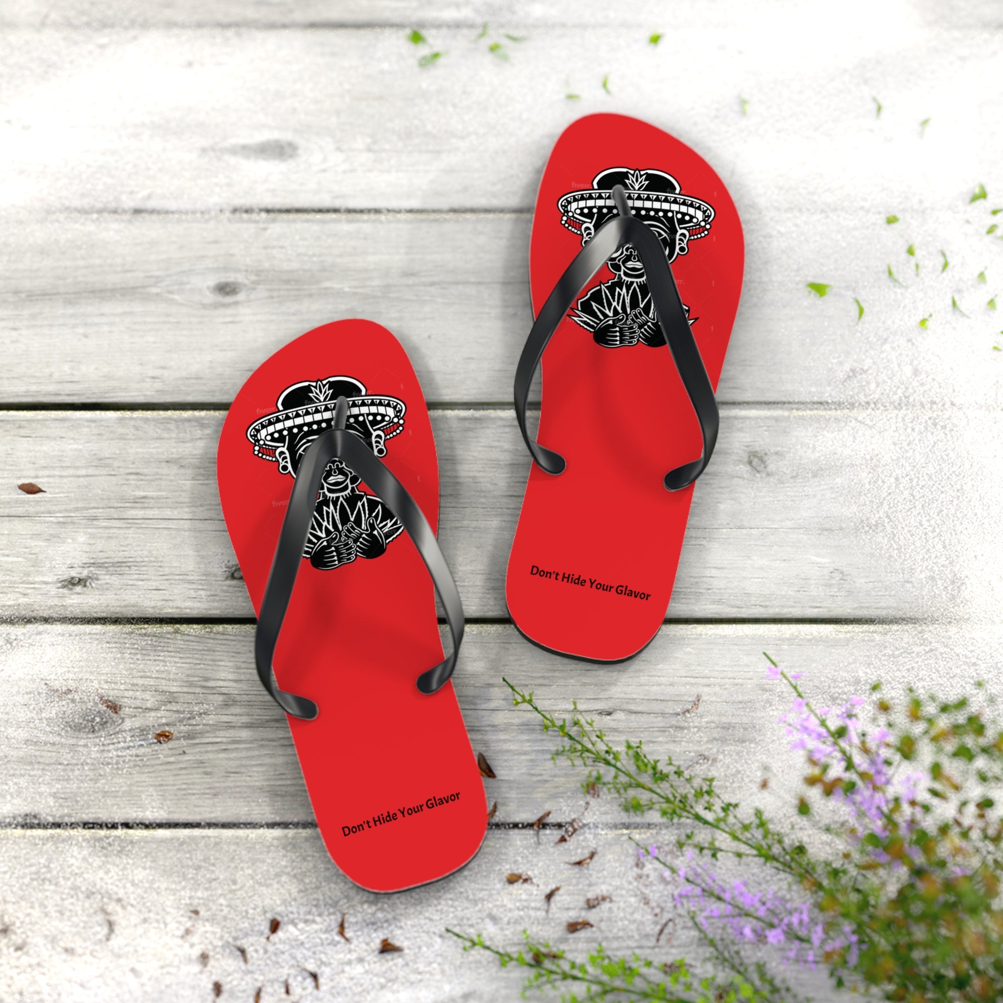 Classic Crown Graphic Flip Flops — 'Don’t Hide Your Glove' Printed Sandals