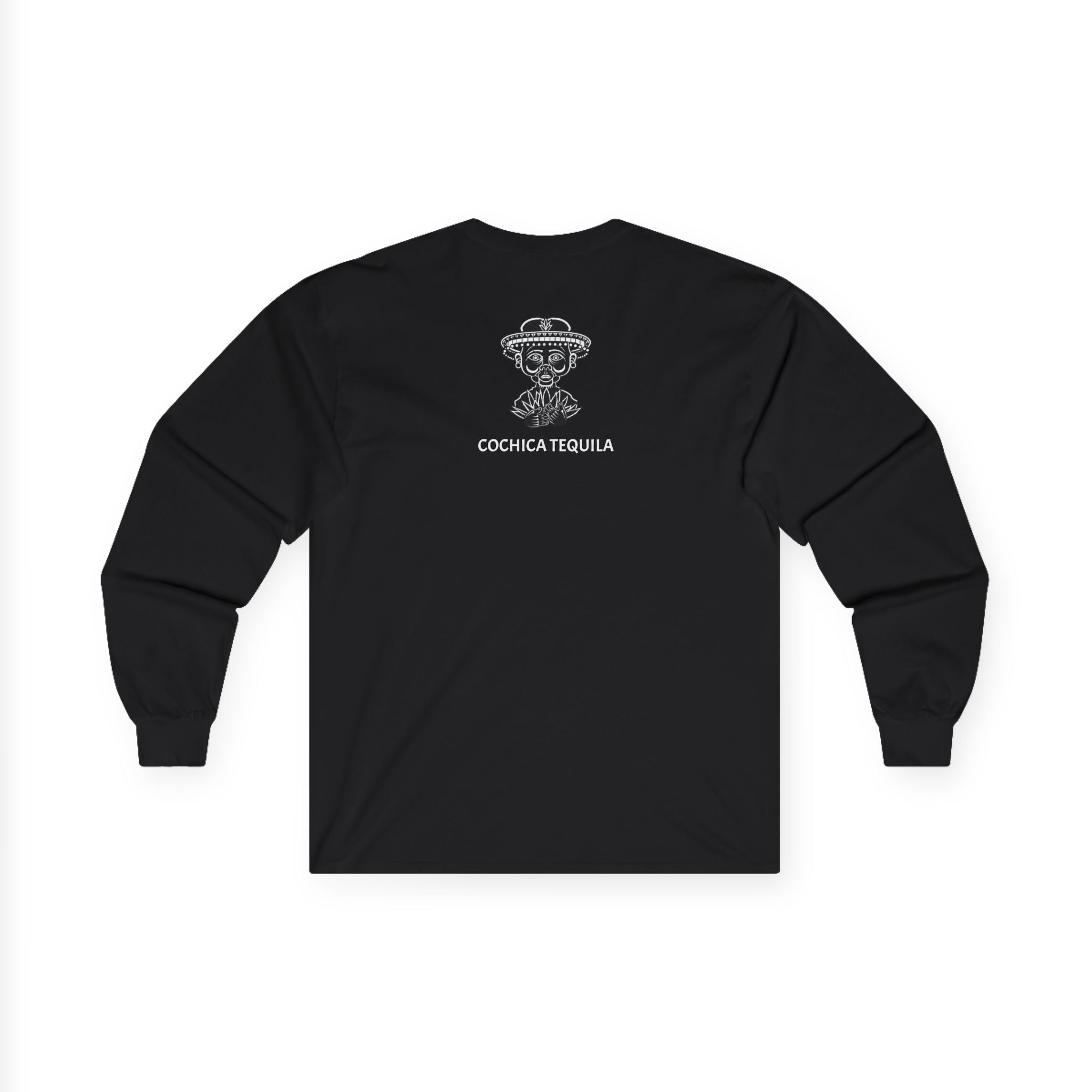 God Loves Spirits heart Long Sleeve Tee | Day of the Dead Tequila Skull Back Design