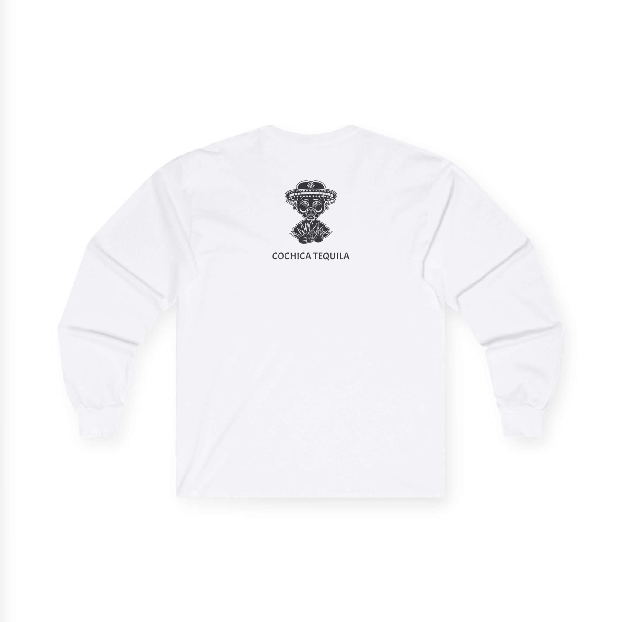 God Loves Spirits heart Long Sleeve Tee | Day of the Dead Tequila Skull Back Design