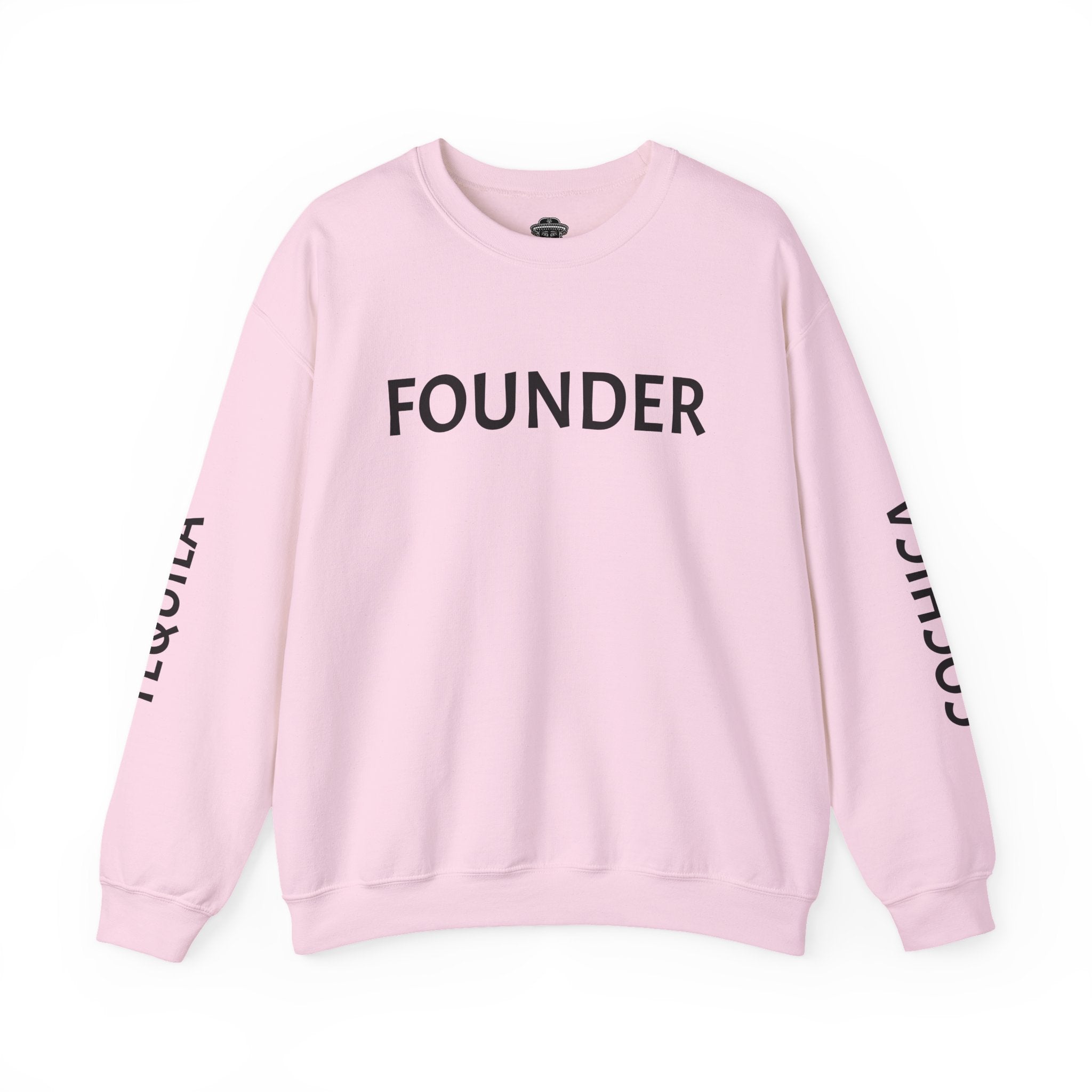 Founder Crewneck Sweatshirt | Tequila Sleeve Graphic, Day of the Dead Back Art