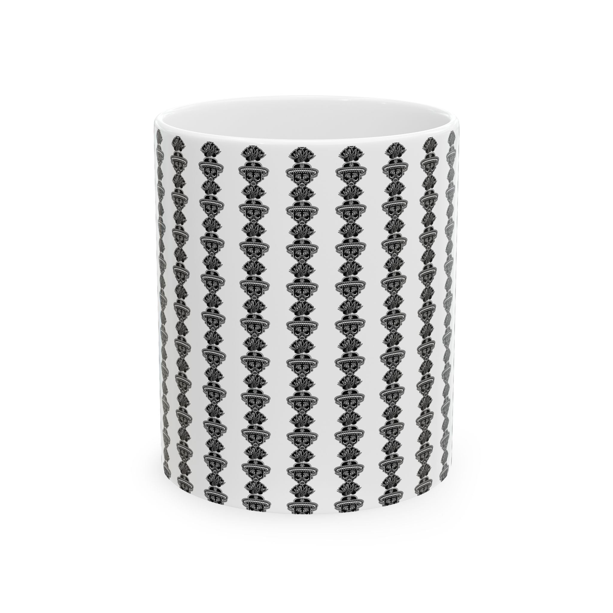 Vertical Cochica Artwork Pattern Mug | Ceramic Coffee Cup