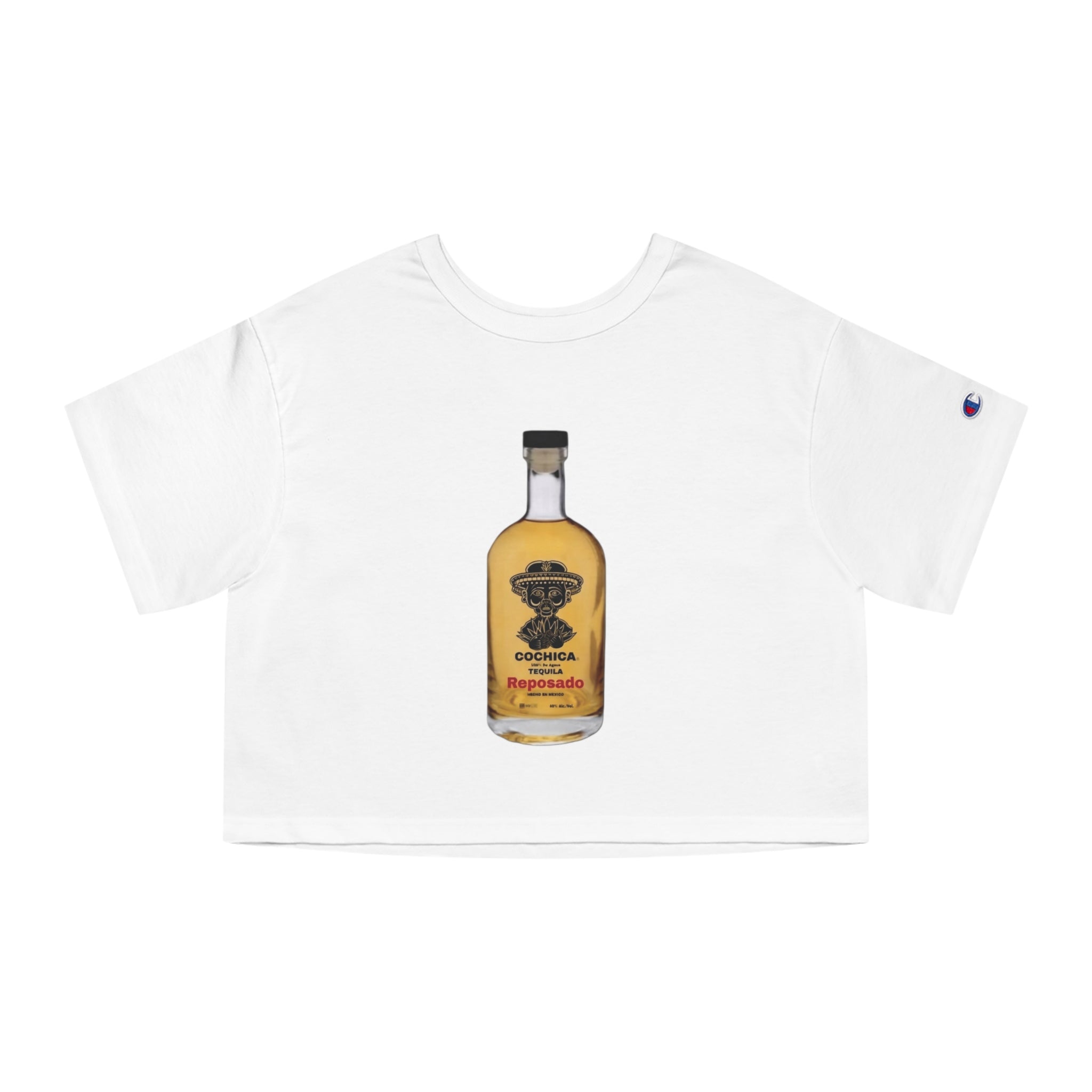 Reposado Tequila Bottle Graphic T-Shirt | Cropped Champion Style