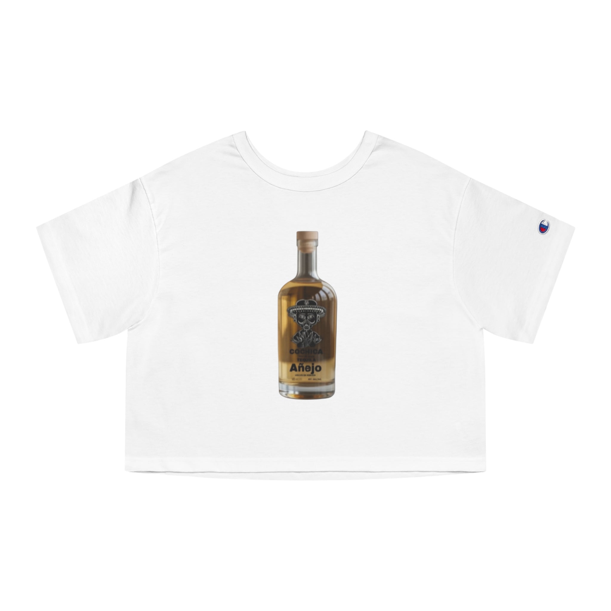 Añejo Bottle Cropped T-Shirt | Whiskey Label Illustration