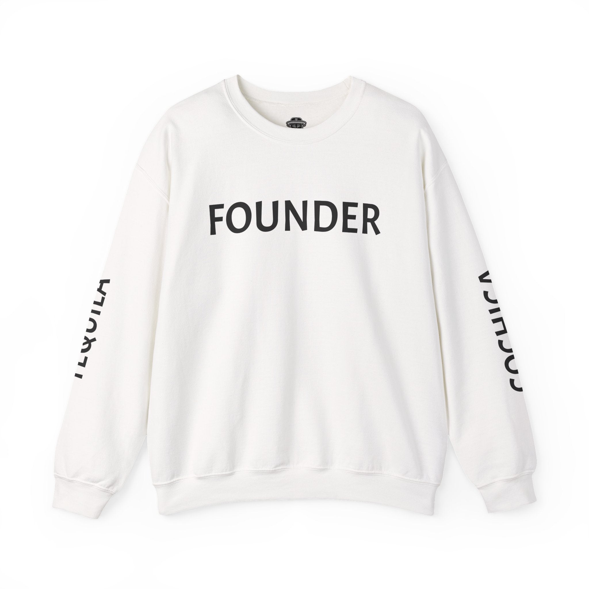 Founder Crewneck Sweatshirt | Tequila Sleeve Graphic, Day of the Dead Back Art