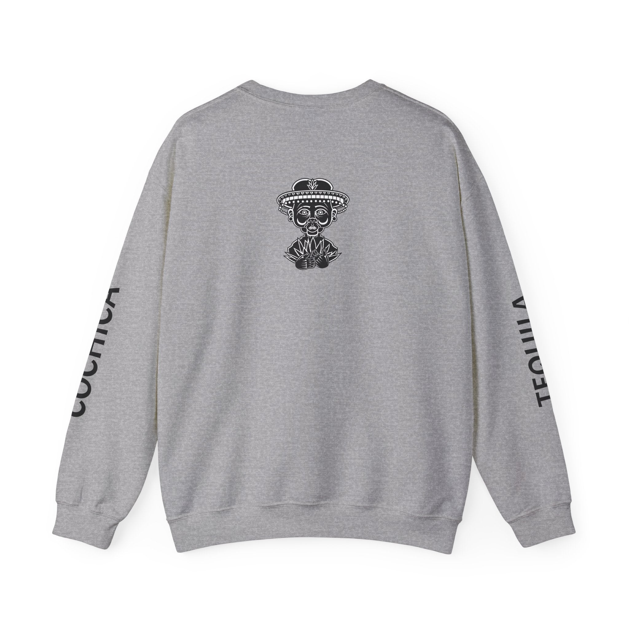 Founder Crewneck Sweatshirt | Tequila Sleeve Graphic, Day of the Dead Back Art